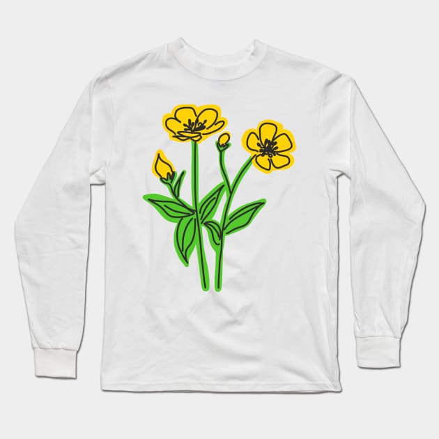 Buttercup Long Sleeve T-Shirt by panco